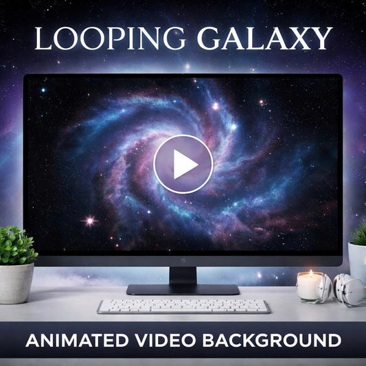 Galaxy Loop Animation | Spiral Galaxy Background, Cosmic Stars, Space Animation | Animated Screen, Video Loop Backdrop