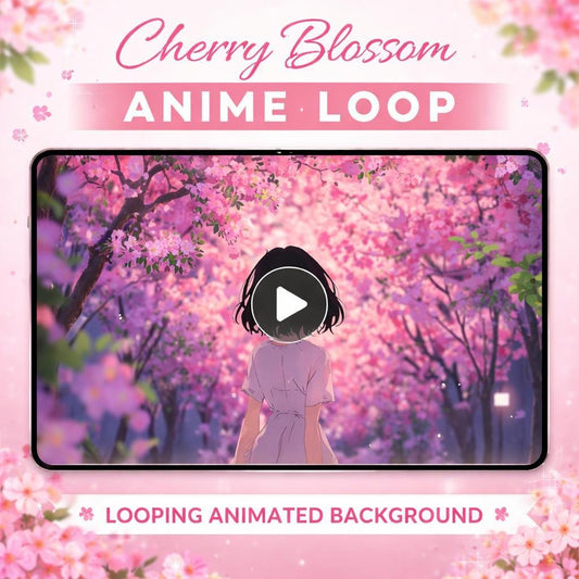 Tokyo Cherry Blossom Anime Loop | Seamless animated background | Tokyo video loop | Blossom scenery for streams and edits