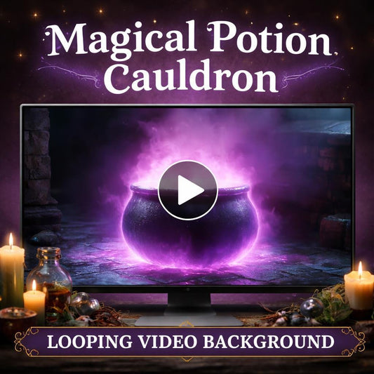 Witch background loop | Purple cauldron animated video, dark gothic aesthetic | Fantasy magic backdrop for videos and streams