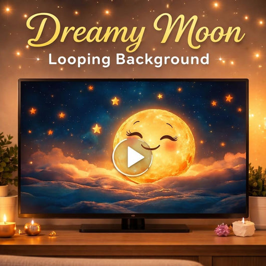 Moon Background Animated Loop | Cute Smiling Night Sky Video | Space Loop for Streaming, Overlays, VJ, Twitch, YouTube