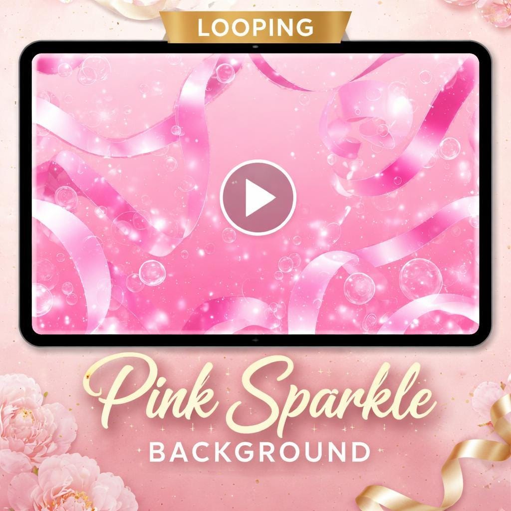 Animated Pink Ribbon Bubbles Loop Background | Seamless Abstract Video | Soft Bubble Ribbon Motion for Video Backgrounds
