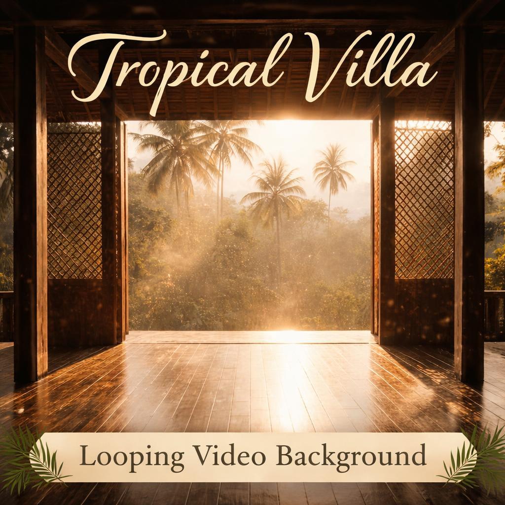 Tropical background loop video | Rainforest sunrise animated background, ocean beach, tropical video | Relax, livestream, YouTube