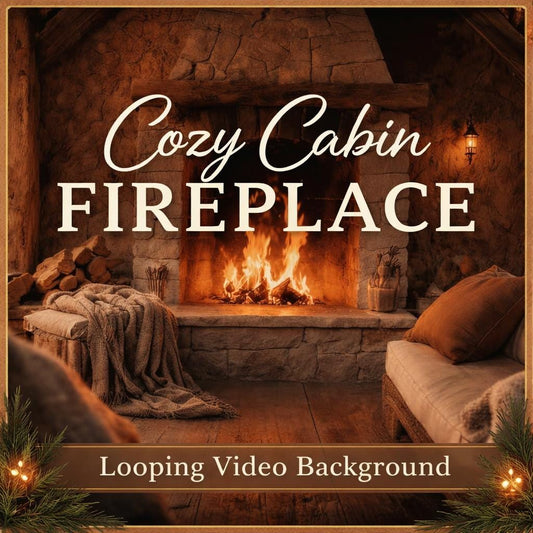 Fireplace Loop Video | Cozy rustic background, animated backdrop | Lofi ambience, relaxing nature, study and streaming use