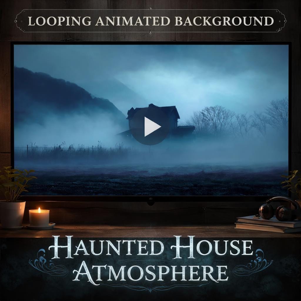 Haunted House Fog Loop Video | Dark aesthetic, spooky animated background | Seamless haunted background for Halloween scenes