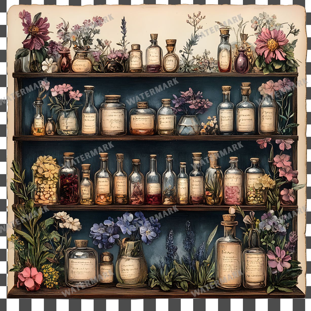 Apothecary Vintage Style Clipart Pngs