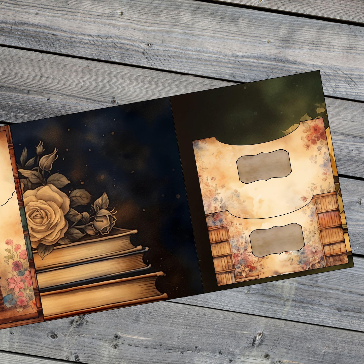 Canva Junk Journal Template - Folio Kit Canva Template - Custom Junk Journal Folio Kit - Digital Folding Folio Folder Kit, Commercial Use