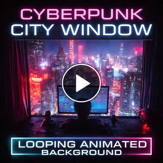 Cyberpunk Tokyo city loop | Neon rain background, sci‑fi city video | Animated background for streaming & overlays