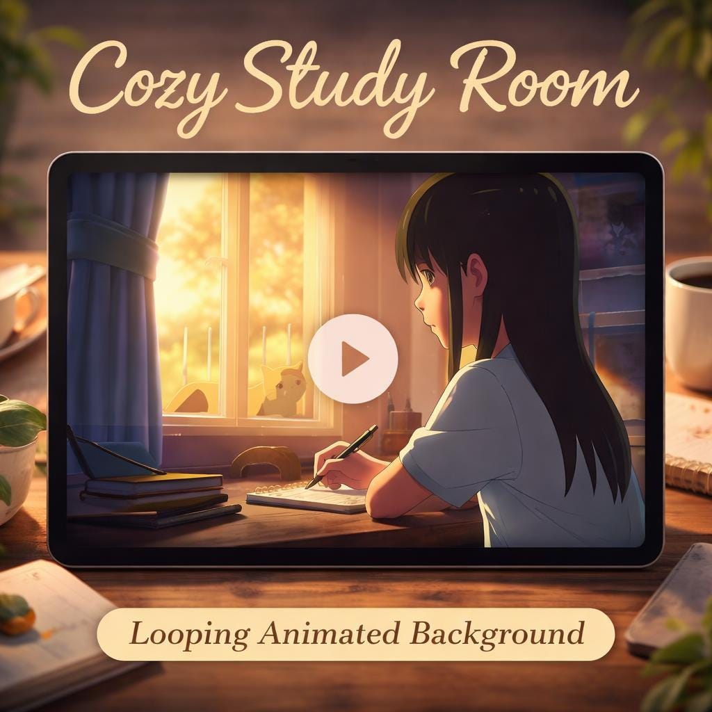 Anime Background Loop | Study Girl Window Animated Background | Seamless Loop Video for Study and Chill