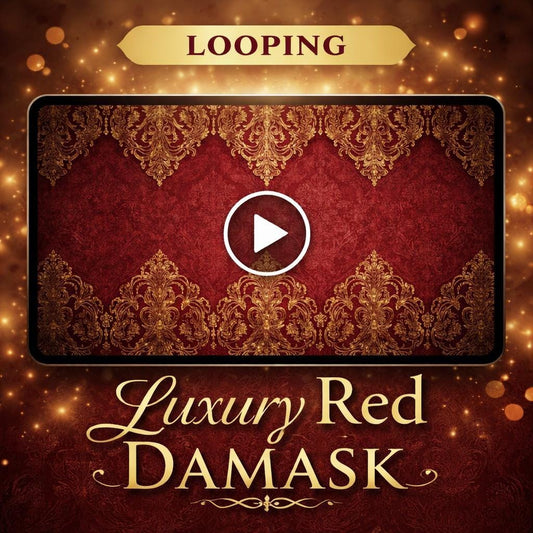 Vintage Red Gold Damask Animated Background | Seamless Loop Video | Abstract Video Background for Projects