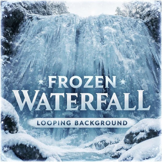 Frozen Waterfall Winter Loop Video | Snowy Animated Background, Cozy Ambience | Frozen Waterfall Video for Relaxing Scenes