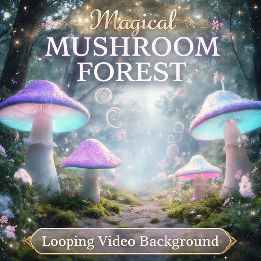 Fantasy Mushroom Forest Background | Seamless Loop Animation, Nature Ambience | Cozy Animated Backdrop, Fantasy Video, Forest Loop
