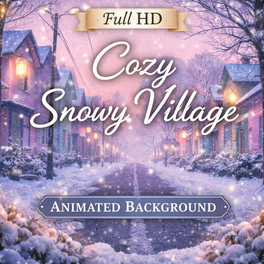 Winter Snowy Street Loop Video | Cozy ambience, seamless animated screen | Christmas background for TV, events, streaming