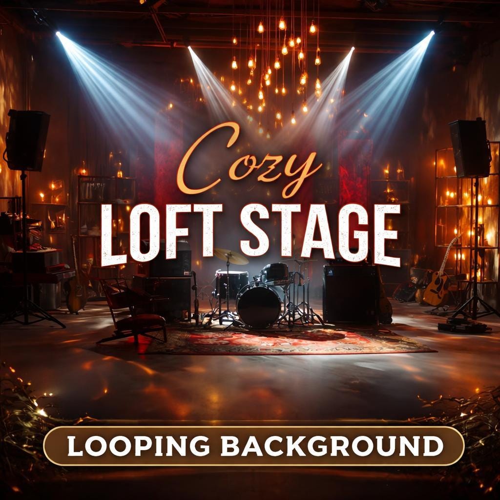 Rock Concert Stage Loop Video | Animated background, seamless loop | Cozy lo-fi video background for streams, YouTube, VJ