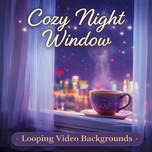 City Night Background Loop | Neon rain window cafe ambience | Cozy lofi animated video for study, work, streaming