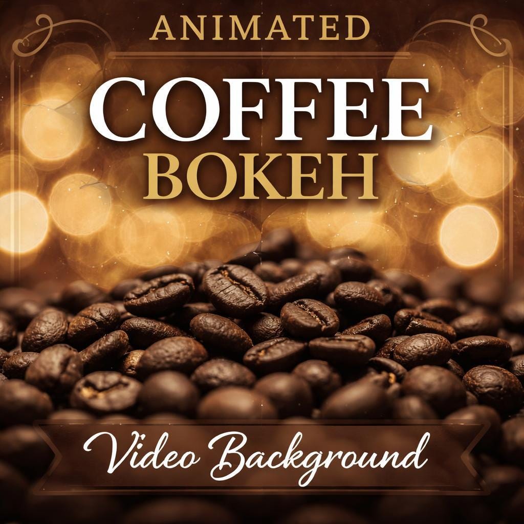Coffee background bokeh loop video | Abstract seamless animated backdrop | Cozy cafe ambience, lofi, beans aesthetic