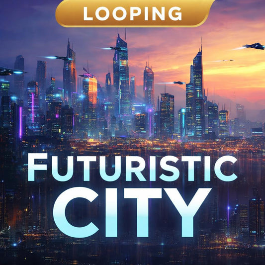 Futuristic Neon City Skyline Loop | Cyberpunk Background, Rain Night Cityscape | Seamless Animated Video for VJ, Stream, Overlay