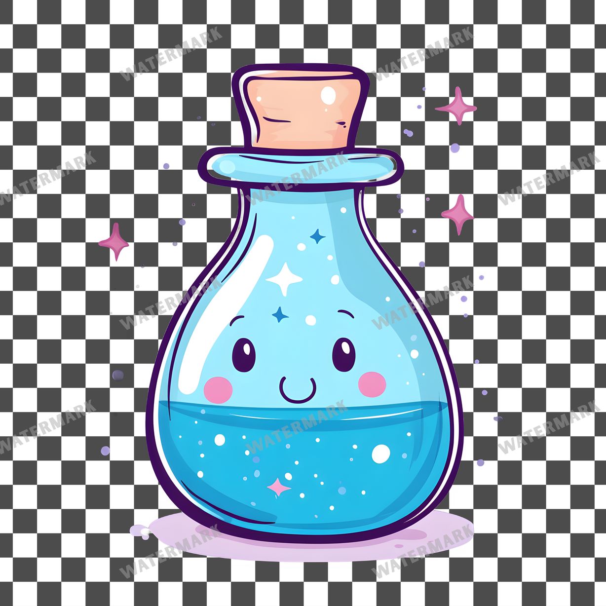 Apothecary Bottle Kawaii Style Clipart Pngs