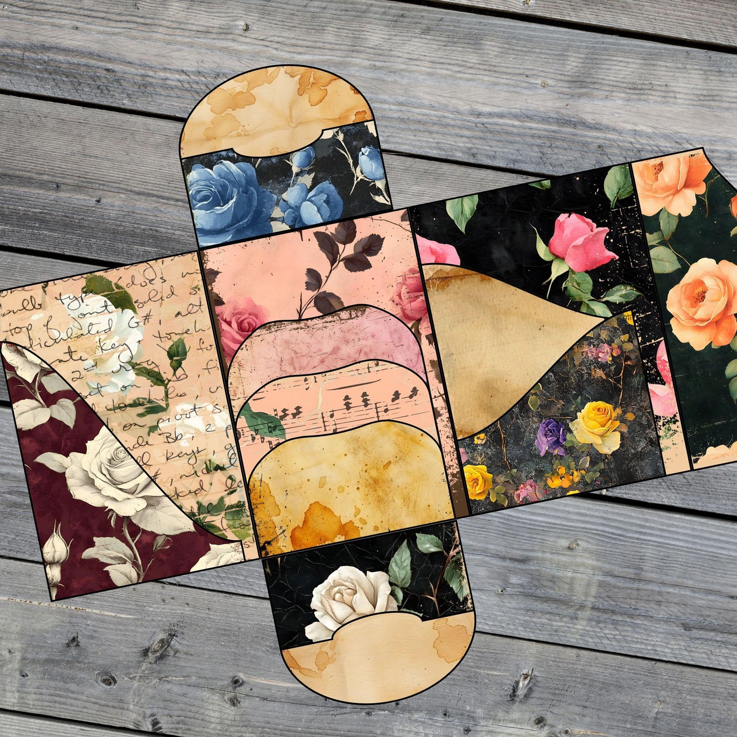 Custom Canva Junk Journal Folio Kit - Digital Folding Template for Junk Journals, Commercial Use
