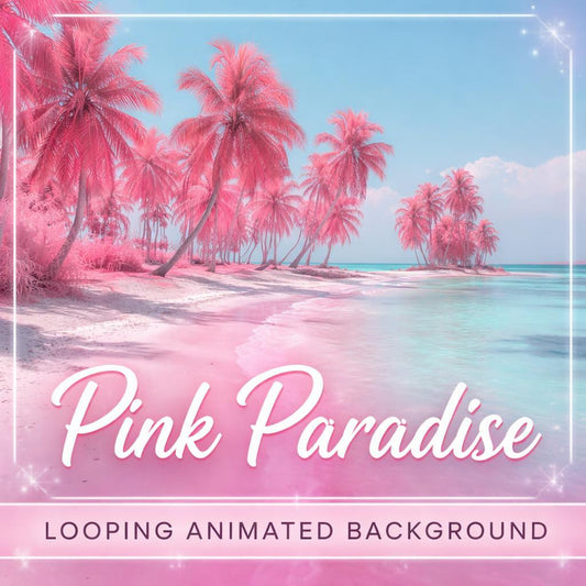 Pink Tropical Beach Loop Animation | Ocean Background Video, Pink Aesthetic | Animated Beach Backdrop for Stream, Video Edits, Ev
