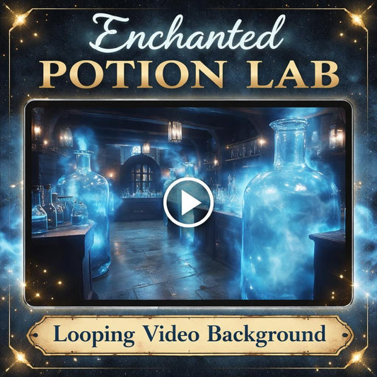 Magic Background Loop | Blue Potion Lab Animated Video | Seamless Video Background for Fantasy Scenes