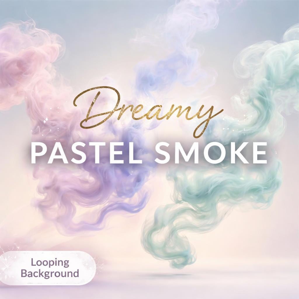 Pastel Smoke Loop Background Video | Celestial animated background, seamless loop video | Virtual background, space aesthetic