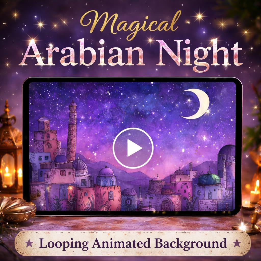 Moroccan night sky loop animation | celestial sky background, cloud loop, moroccan video | animated background, loop video