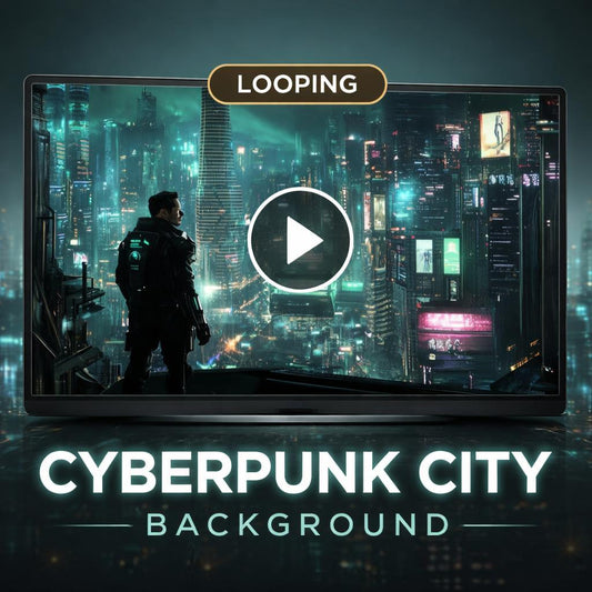 Cyberpunk Neon City Animated Background | Neon rain sci‑fi loop video | Futuristic cityscape VJ, streams, overlay, screensavers