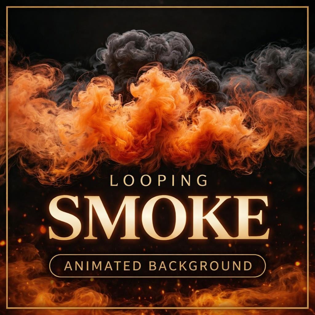 Orange Black Ink Smoke Loop Background | Seamless Animated Video | Abstract Orange Black Ink | Video Background Loop
