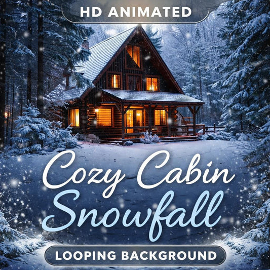 Cozy Winter Cabin Background Loop | Snowy Lo-fi Animated Backdrop | Relax, Study, Stream, YouTube, Ambient Video