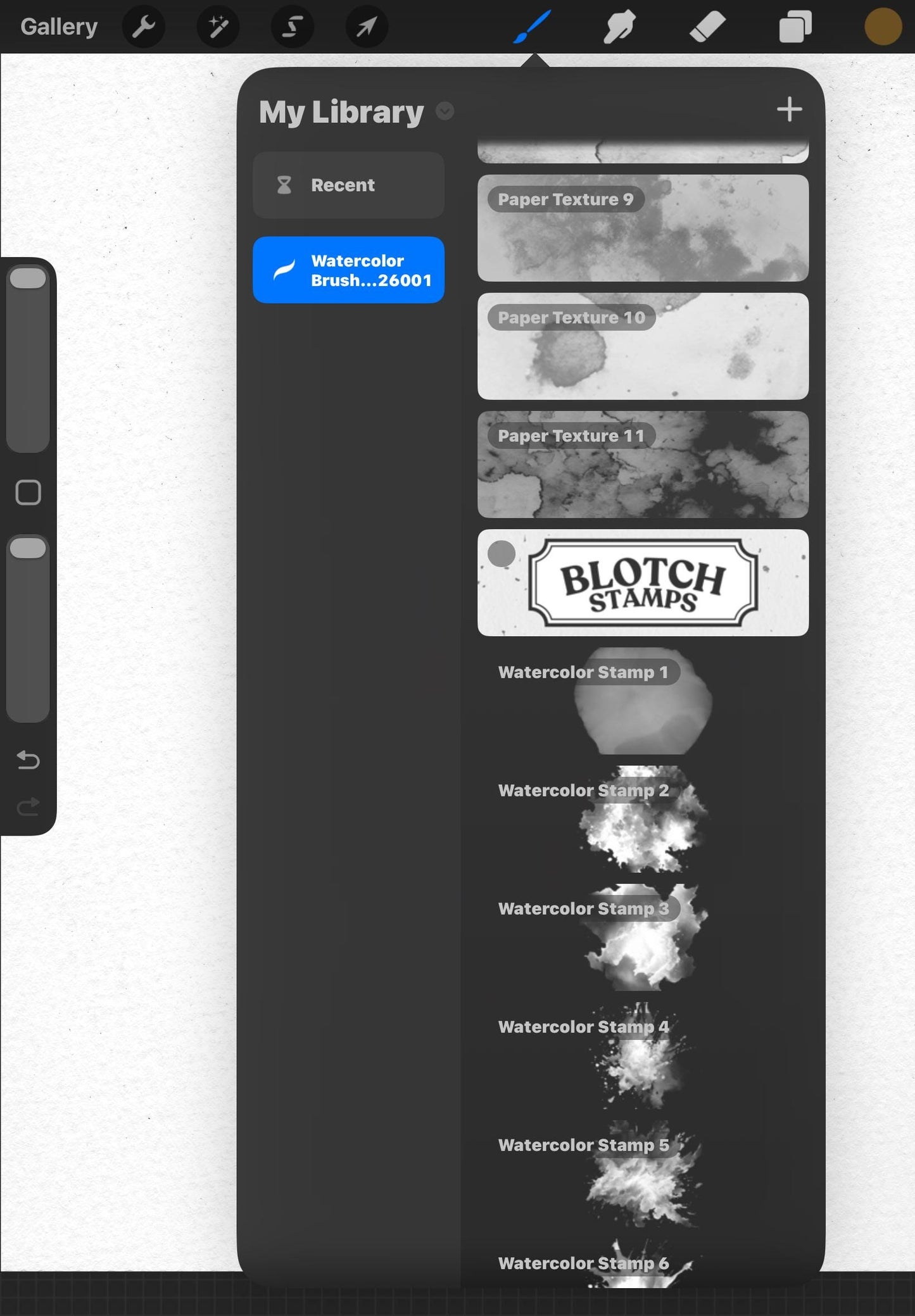 Procreate Watercolor Brushes, Textures, Stamps Bundle (iPad)