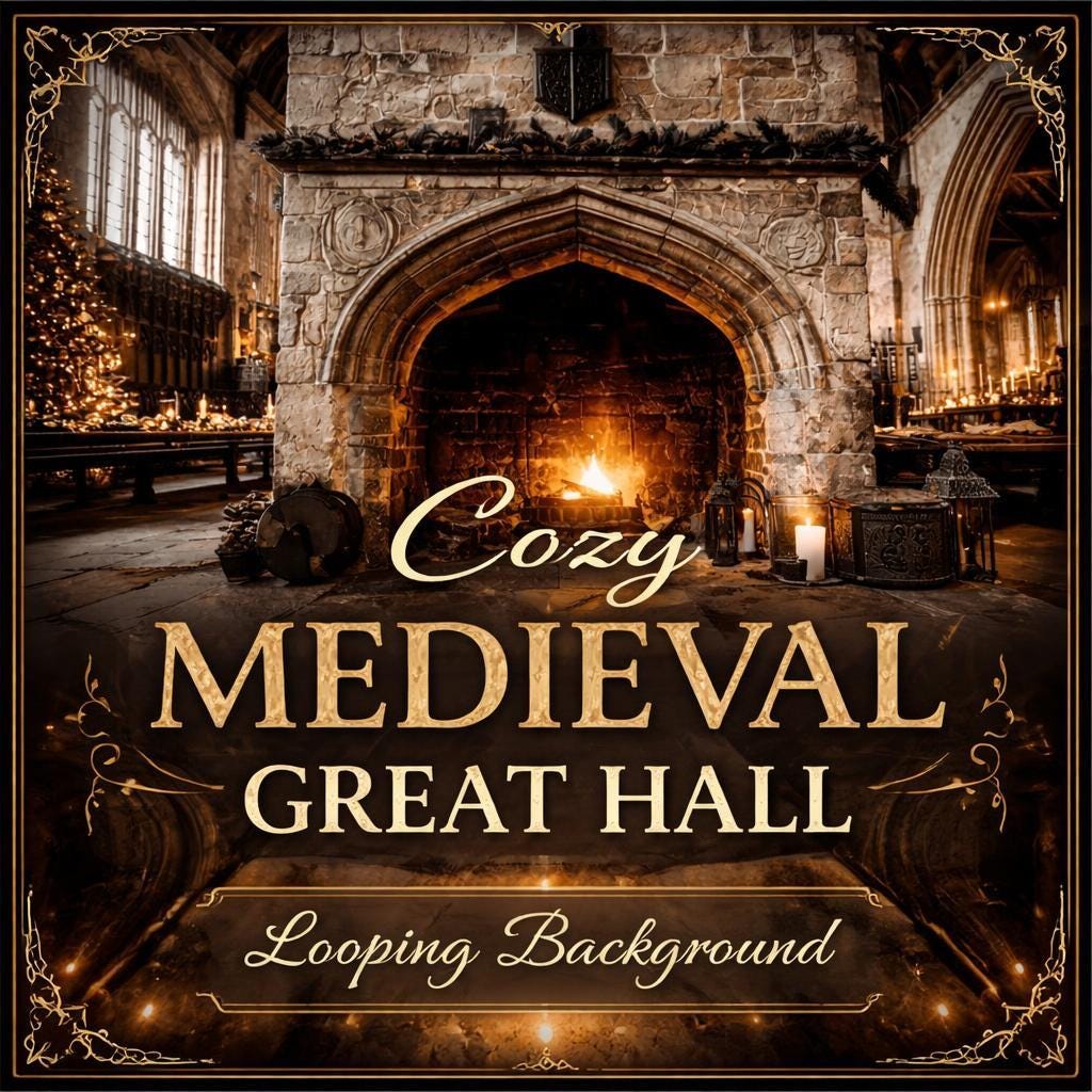 Medieval Castle Fireplace Loop Video | Cozy Animated Background, Seamless Loop | Lofi Ambience, OBS Backdrop