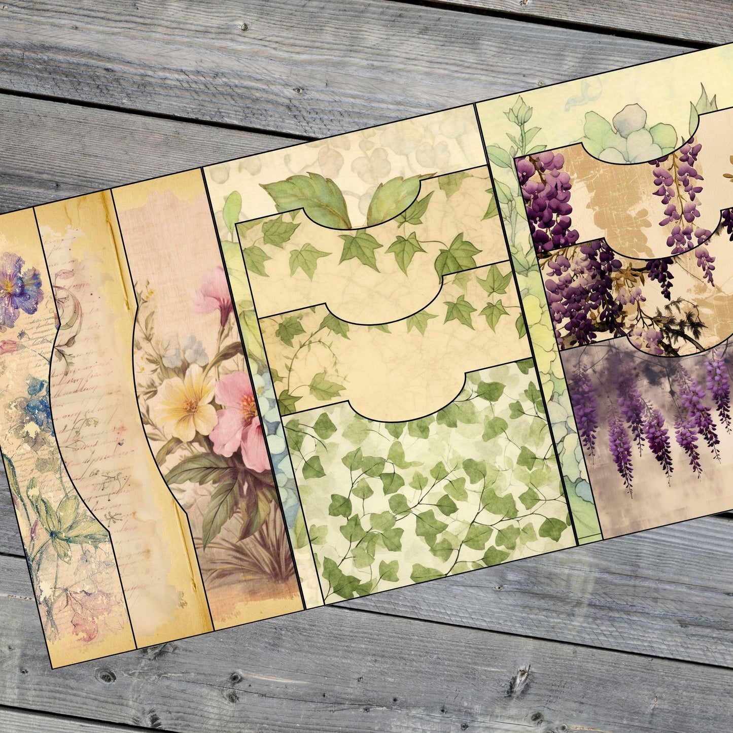 Canva Junk Journal Template - Folio Kit Canva Template - Custom Junk Journal Folio Kit - Digital Folding Folio Folder Kit, Commercial Use