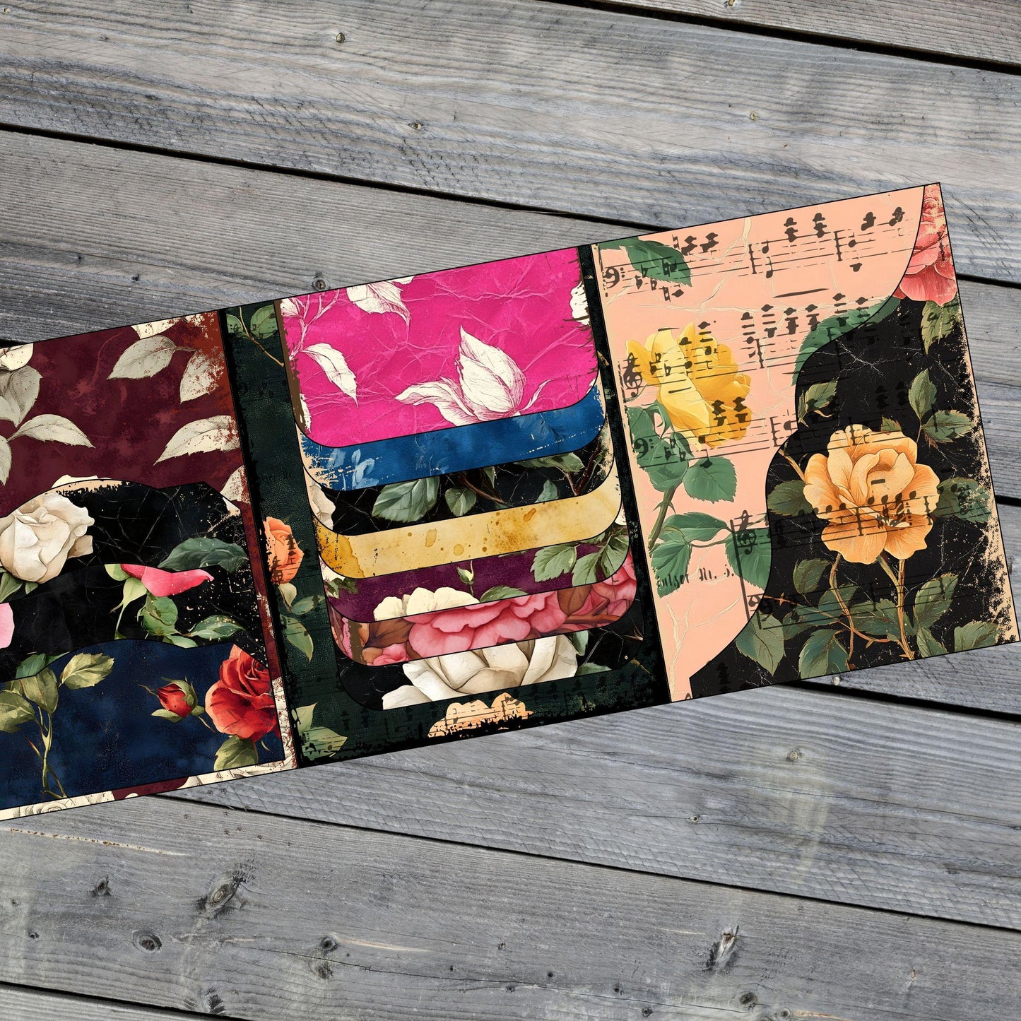 Canva Junk Journal Template - Folio Kit Canva Template - Custom Junk Journal Folio Kit - Digital Folding Folio Folder Kit, Commercial Use