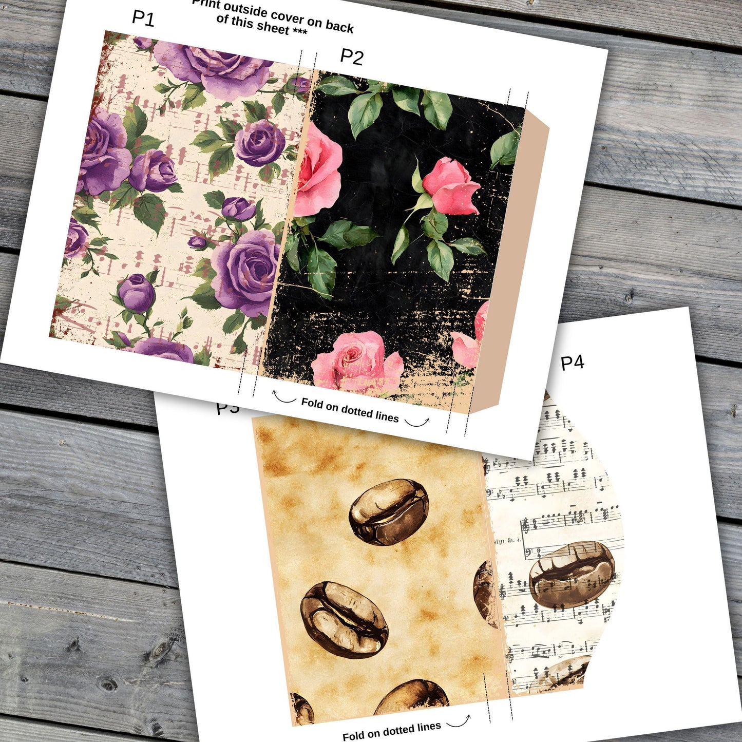 Custom Canva Junk Journal Folio Kit - Digital Folding Template for Junk Journals, Commercial Use