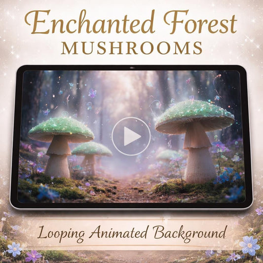 Magic Mushroom Forest Animated Background | Cozy Nature Loop, Fantasy Magic Video | Relaxing Ambience, Streaming, Screensaver