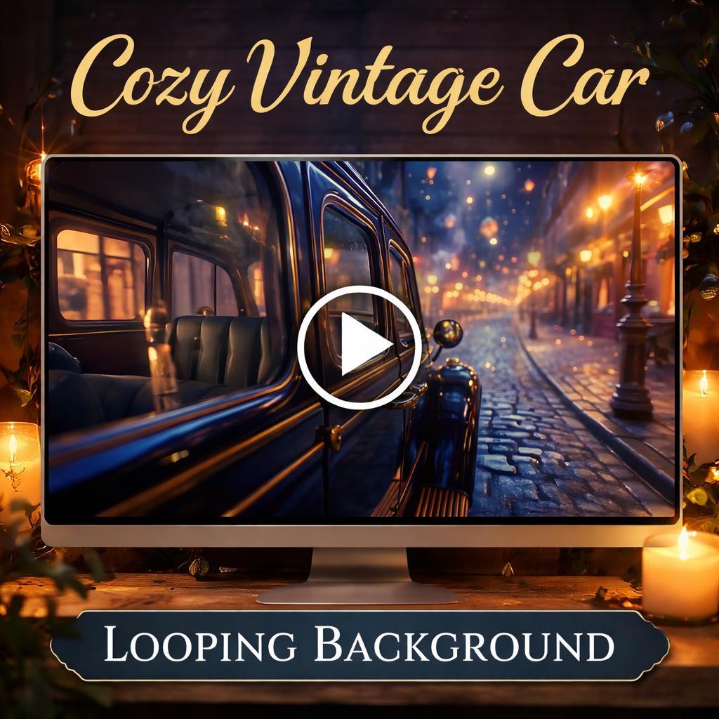 Vintage Paris Night Drive Loop | Seamless Animated Background Video | Abstract Night City | VJ, Event, Stream, Overlay