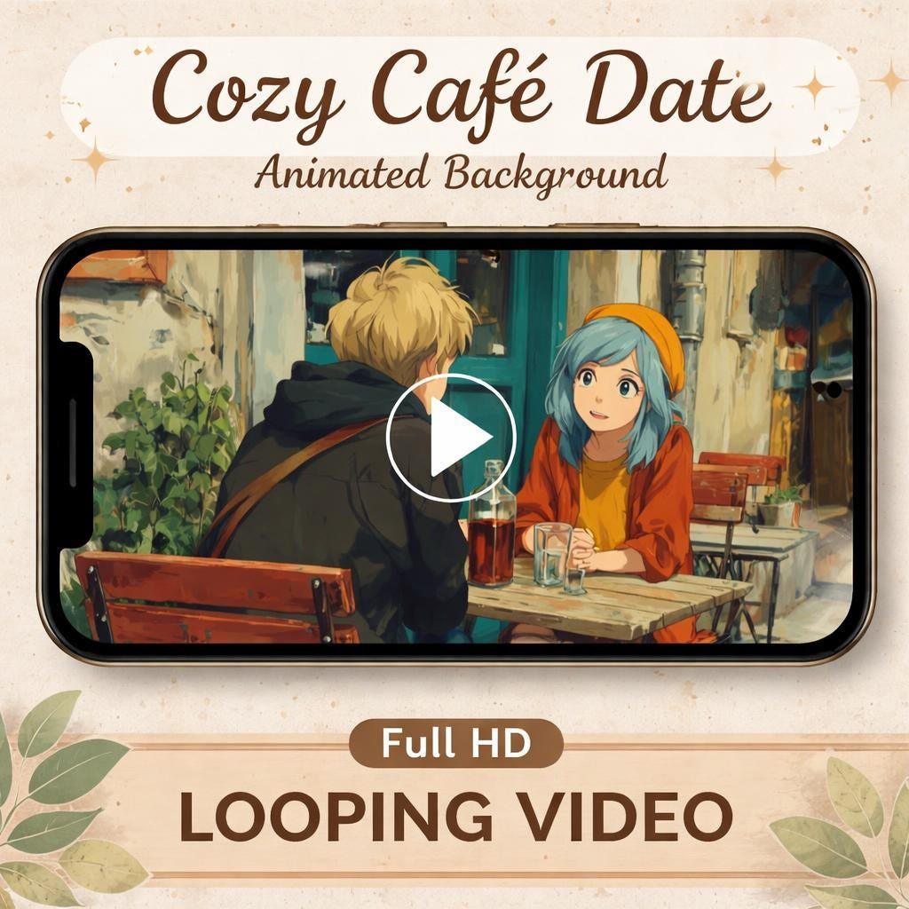 Anime Paris Cafe Loop Video | Cozy lofi ambience animated background | Cafe, Paris, anime video for streams and study