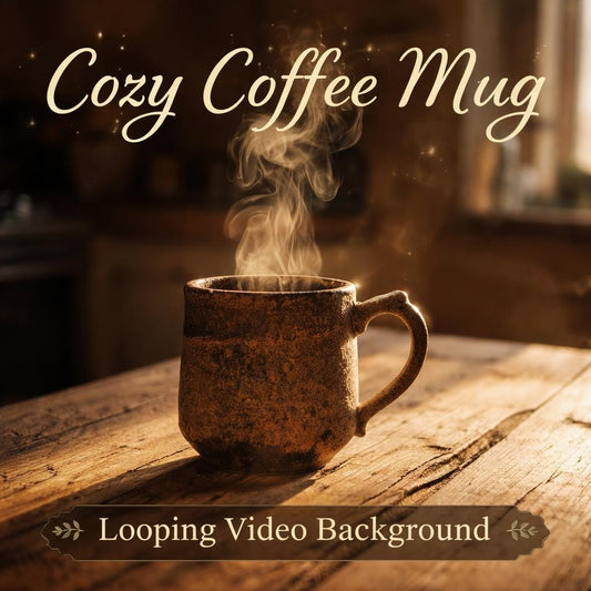 Animated Coffee Background Loop | Cozy steaming mug, cafe ambience, lofi vibe | Relax, study, stream scenes