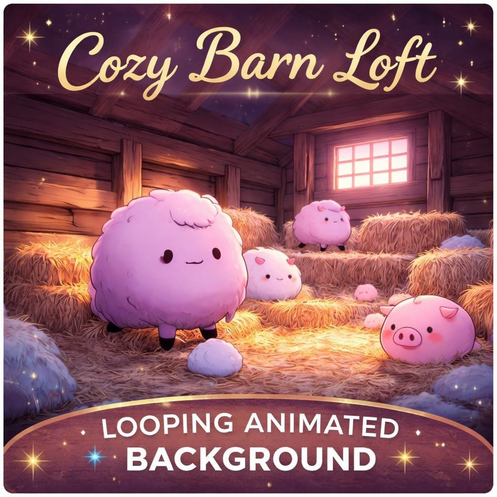 Animated Background Farm Animals Loop | Cute Kawaii Video | Seamless Animals Background for Stream, YouTube, Overlay