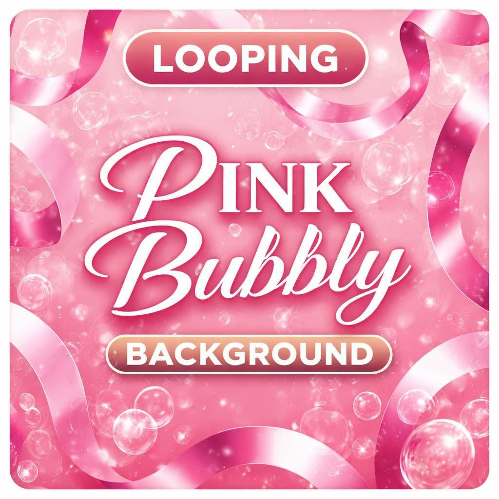 Animated Pink Ribbon Bubbles Loop Background | Seamless Abstract Video | Soft Bubble Ribbon Motion for Video Backgrounds