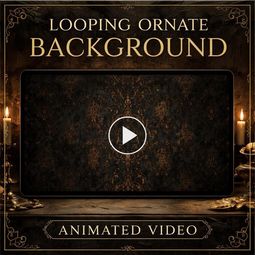 Vintage baroque damask animated background | seamless loop video | abstract, elegant, ornate, wallpaper, video background