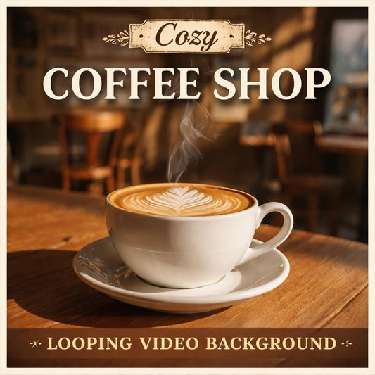 Steaming latte art loop video | Cozy cafe ambience, lofi background | Motion background for art, latte video, steaming loop