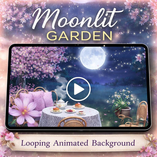 Moonlit Sakura Background | Aesthetic Animated Loop, Cozy Ambience, Nature Garden Video | Lo-fi Study, Stream, Relax
