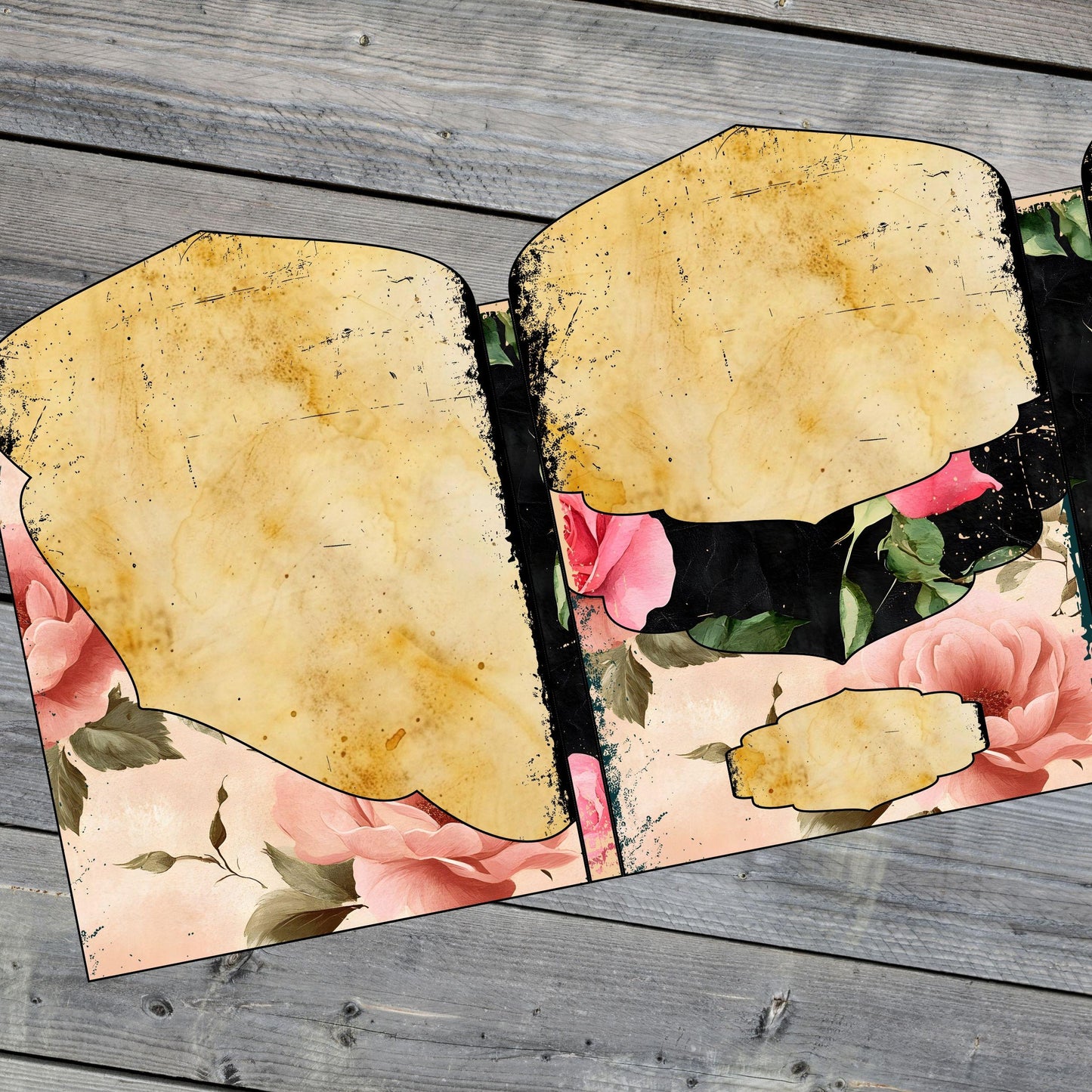 Canva Junk Journal Template - Canva Frame Folio Kit Template - Custom Junk Journal Folio - Digital Folding Folio Folder Kit, Commercial Use