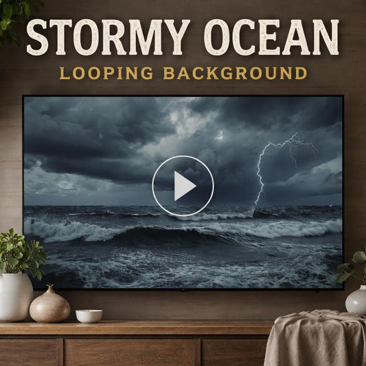 Stormy Ocean Waves Loop Video | Rainy Sea Background, Stormy Video, Ocean Loop | Calming Waves, Relaxing Screen, Digital Backdrop