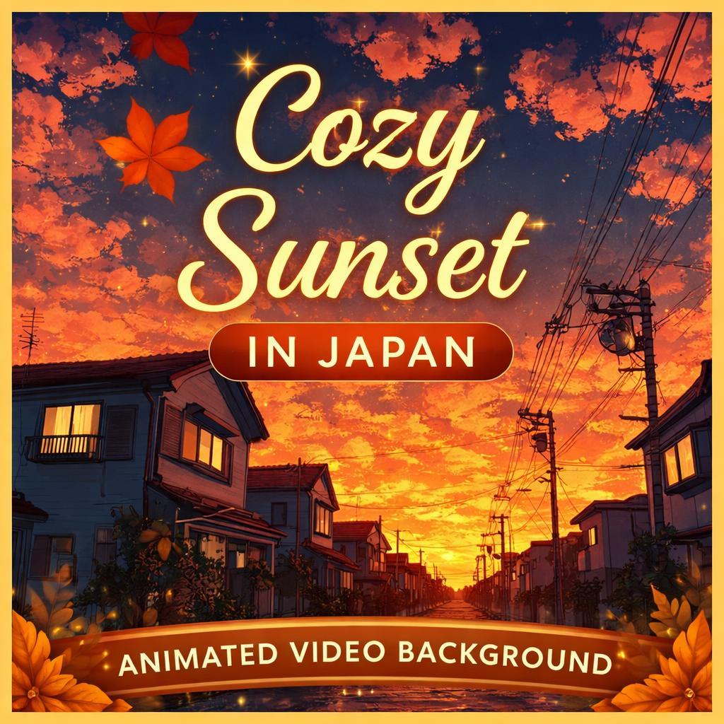 Anime background loop | Sunset neighborhood animated video | Seamless looped video background for streams and overlays