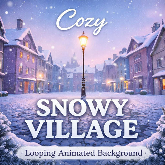 Snowy European Village Loop | Animated Background, Seamless Loop Video | Winter, Christmas, Video Background