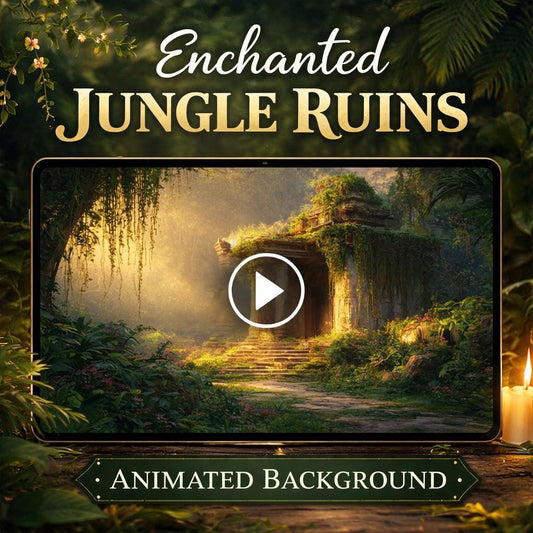 Ancient Jungle Temple Animated Background | Seamless Loop Video | Forest Nature Video Background for Stream, VJ, YouTube