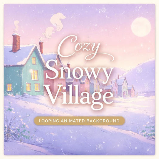 Winter Snowy Village Loop Animation | Cozy ambience winter background | Animated loop video for Christmas scenes
