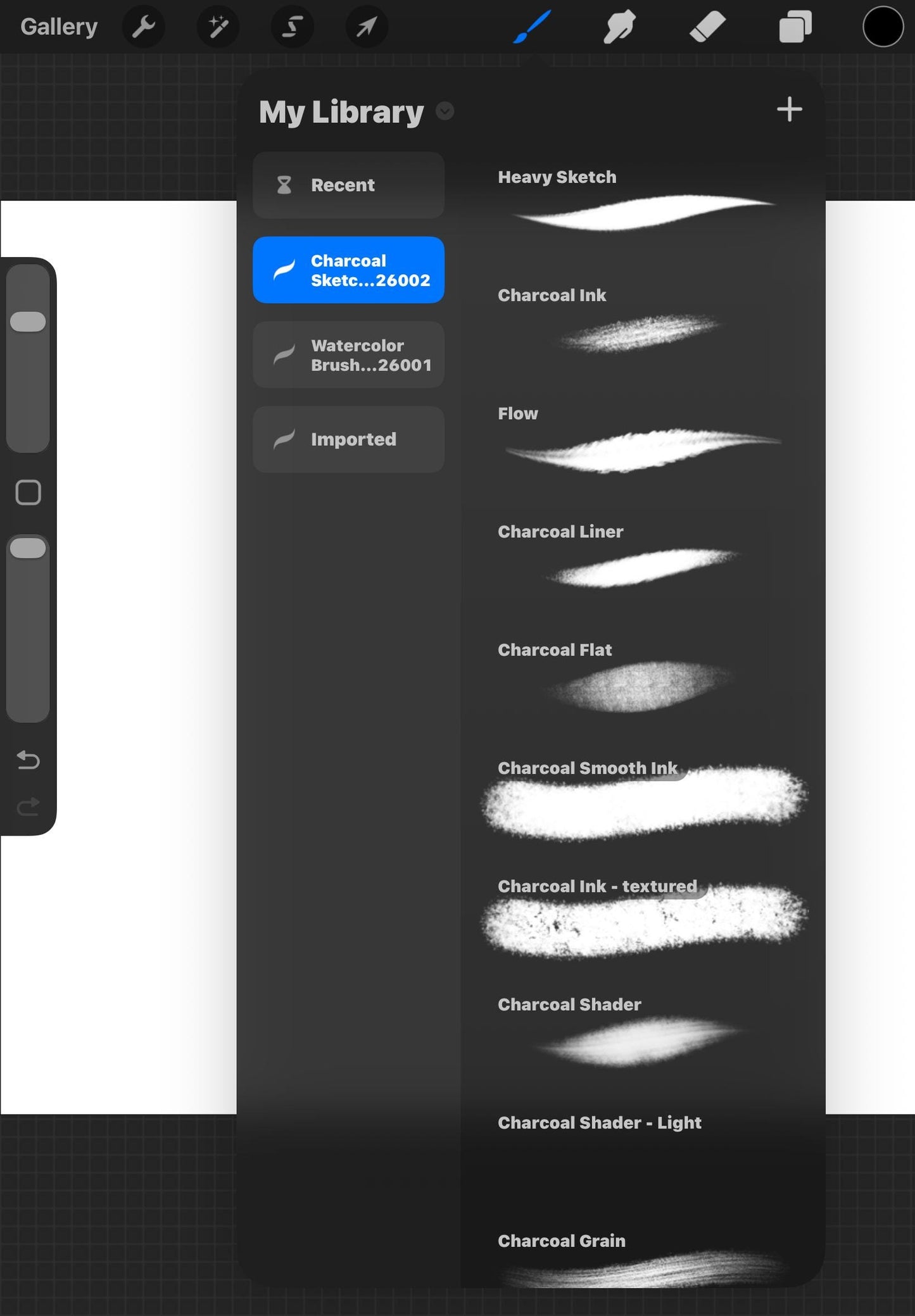 39 Charcoal Procreate Brushes, Sketch, Shading, Texture (Digital Download)